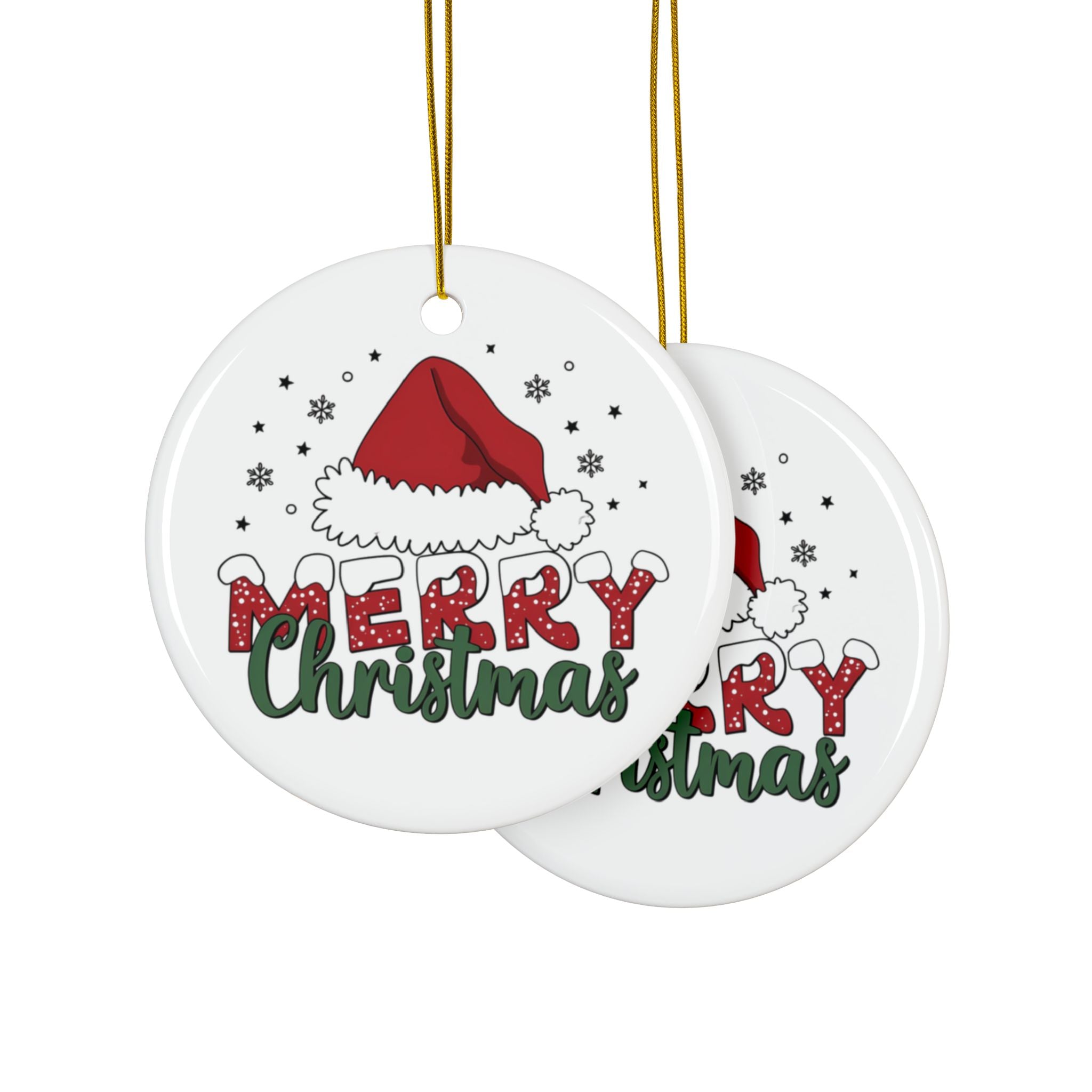 Ceramic Ornaments, 2-Side Print, (1pc, 3pcs, 5pcs, 10pcs)